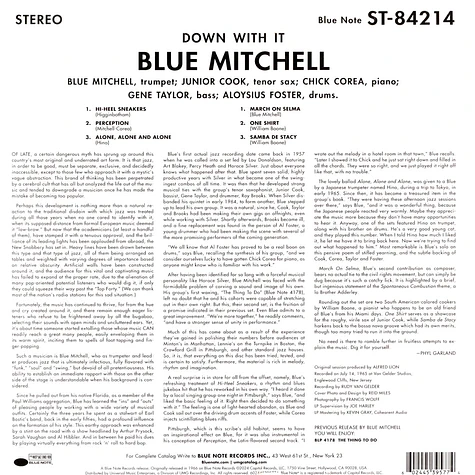 Blue Mitchell - Down With It! Tone Poet Vinyl Edition