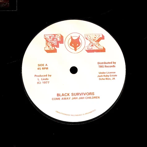 Black Survivors / Original Survivors - Come Away Jah Jah Children