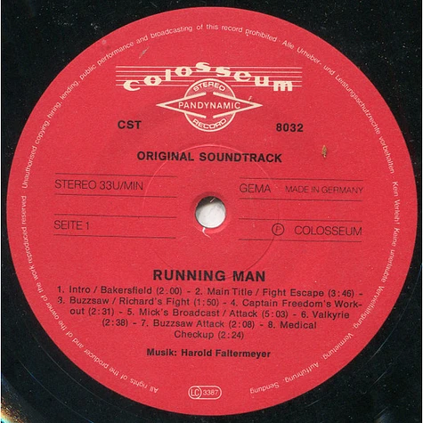 Harold Faltermeyer - Running Man (Original Soundtrack)