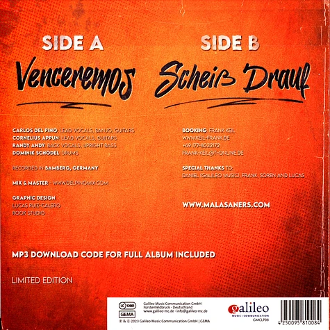 Malasaners - Venceremos & Scheiß Drauf Single Album Code