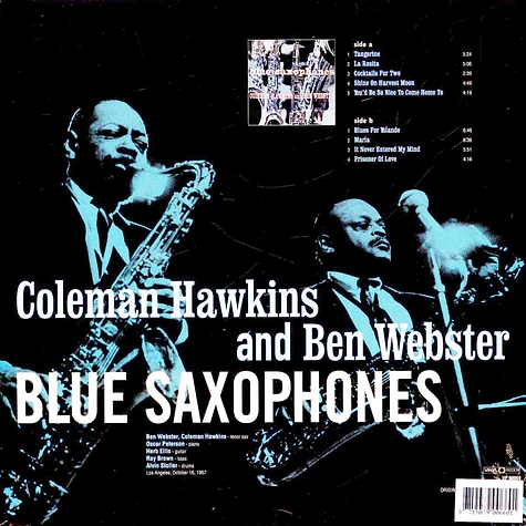 Ben Webster Coleman Hawkins - Blue Saxophones Cool Blue Vinyl Edition
