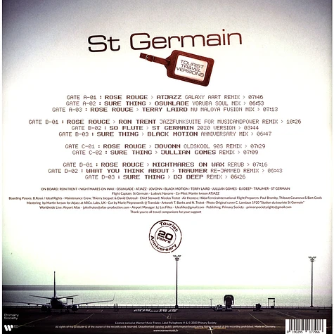 St Germain - Tourist 20th Anniversary Travel Versions
