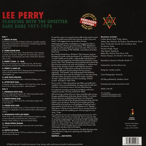 Lee Perry - Skanking With The Upsetter - Rare Dubs 1971- 1974