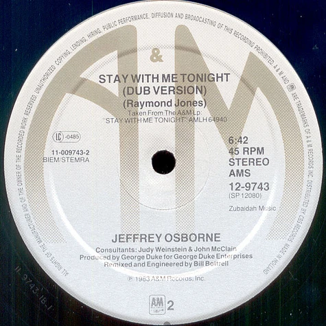 Jeffrey Osborne - Stay With Me Tonight (Extended Remix & Dub Version)