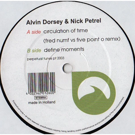 Alvin Dorsey & Nick Petrel - Circulation Of Time / Define Moments