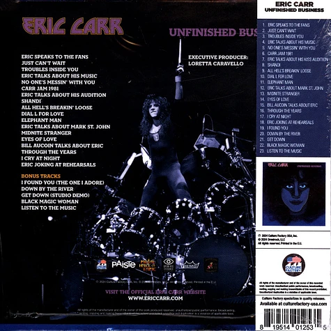 Eric Carr - Unfinished Business Record Store Day 2024 Cd Edition