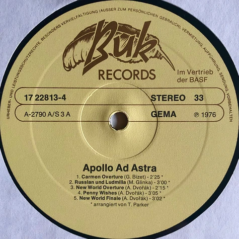 Tom Parker Orchestra - Apollo Ad Astra