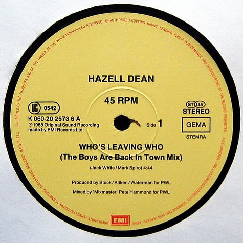 Hazell Dean - Who's Leaving Who (Remix)