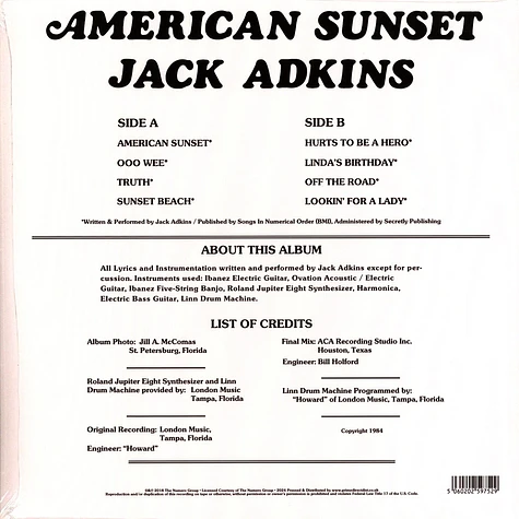 Jack Adkins - American Sunset Record Store Day 2024 Yellow Vinyl Edition