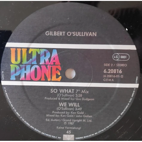 Gilbert O'Sullivan - So What