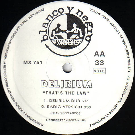 Delirium - That's The Law