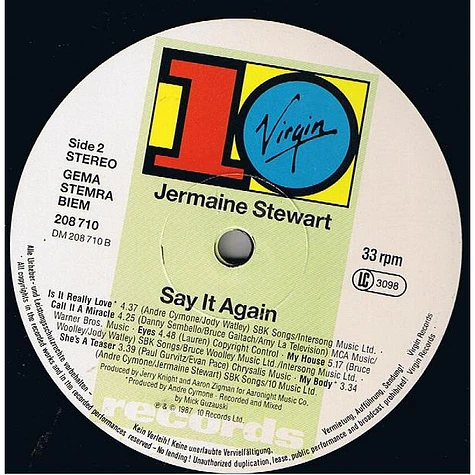 Jermaine Stewart - Say It Again