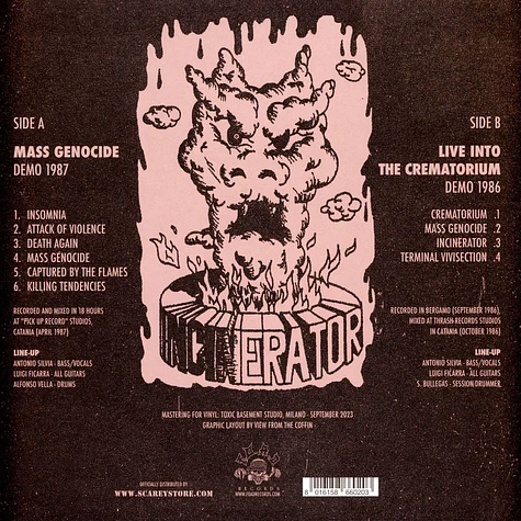Incinerator - Mass Genocide / Live Into The Crematorium Black Vinyl Edition
