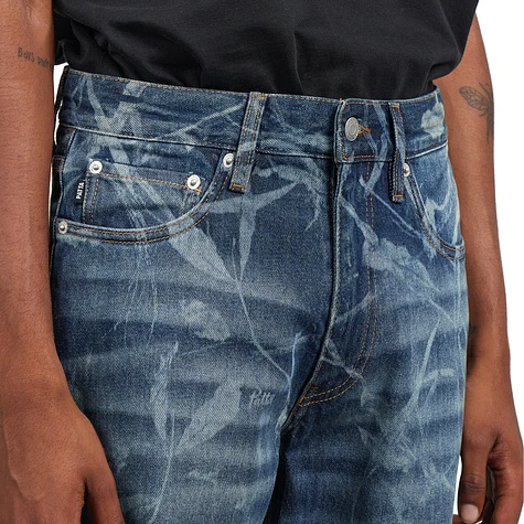 Patta - Leaves Laser Printed Denim Jeans