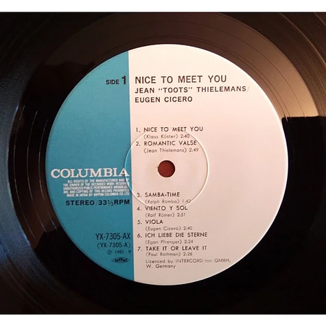 Toots Thielemans, Eugen Cicero - Nice To Meet You