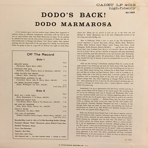 Dodo Marmarosa - Dodo's Back