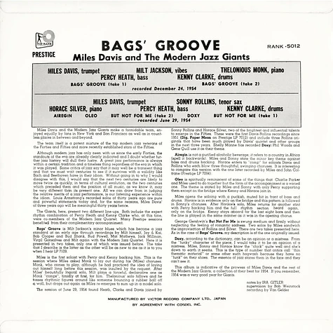 Miles Davis - Bags Groove