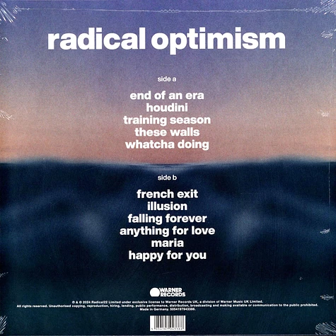 Dua Lipa - Radical Optimism Curacao Blue UK Vinyl Edition