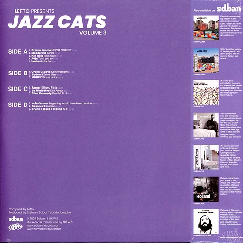 V.A. - Lefto Presents Jazz Cats Volume 3 Transparent Violet Vinyl Edition