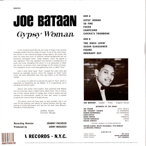 Joe Bataan - Gypsy Woman Yellow Vinyl Edition