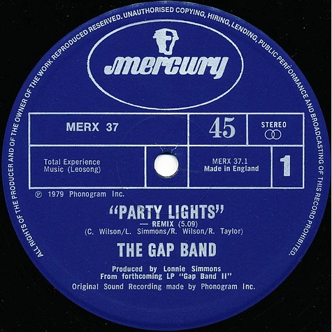 The Gap Band - Party Lights (Remix) / Baby Baba Boogie