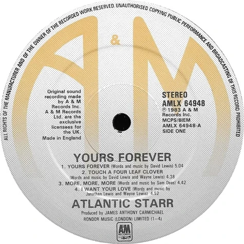 Atlantic Starr - Yours Forever