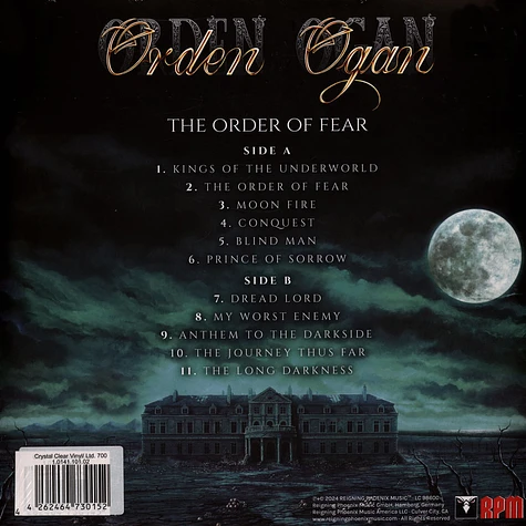 Orden Ogan - The Order Of Fear Crystal Clear In Vinyl Edition