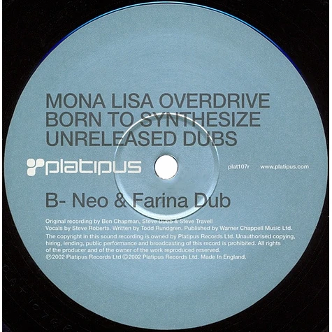 Mona Lisa Overdrive - Born To Synthesize (Unreleased Dubs)