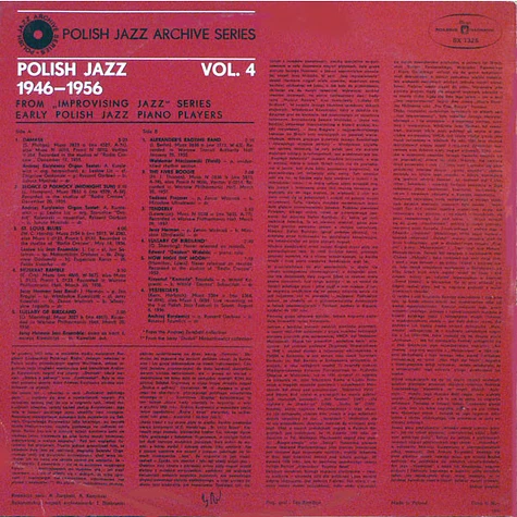 V.A. - From "Improvising Jazz" Series (Early Polish Jazz Piano Players)