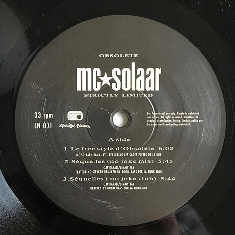 MC Solaar - Strictly Limited