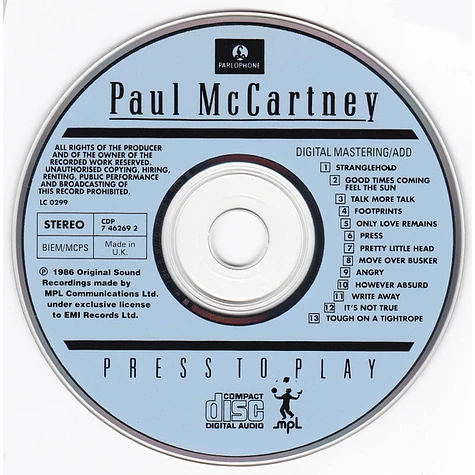 Paul McCartney - Press To Play