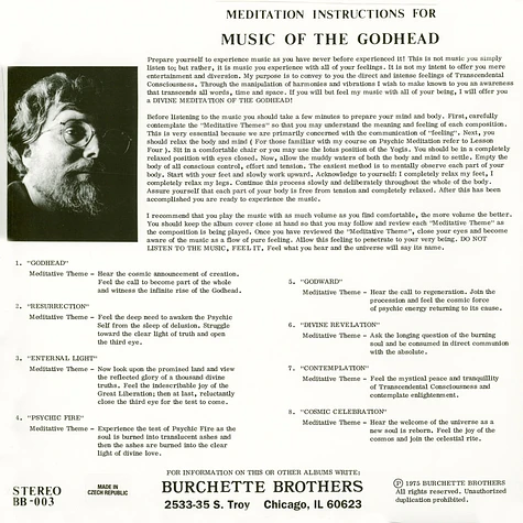 Master Wilburn Burchette - Music Of The Godhead Black Vinyl Edition