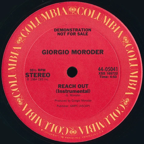 Giorgio Moroder Featuring Paul Engemann - Reach Out