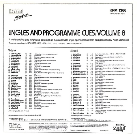 Keith Mansfield - Jingles And Programme Cues/Volume 8