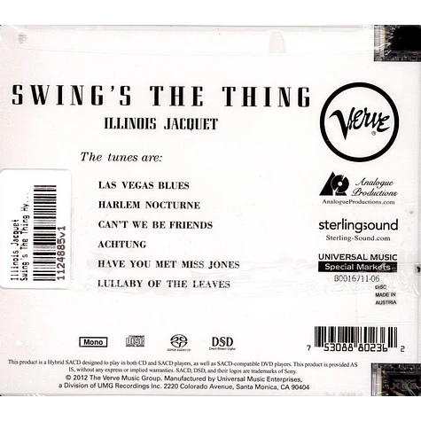 Illinois Jacquet - Swing's The Thing Hybrid Mono Sacd