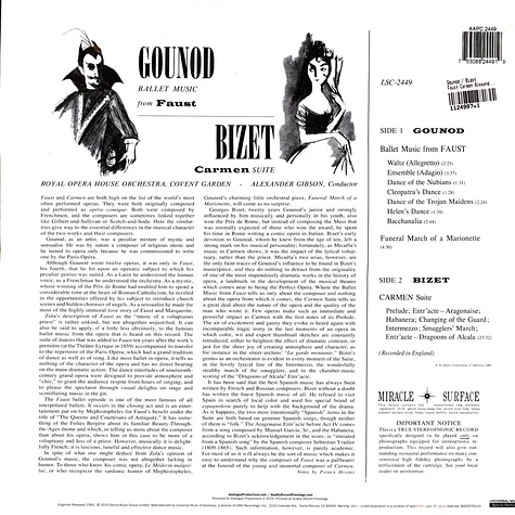 Gounod / Bizet - Faust Carmen Alexander Gibson Royal Opera House Orchestra 200g Edition