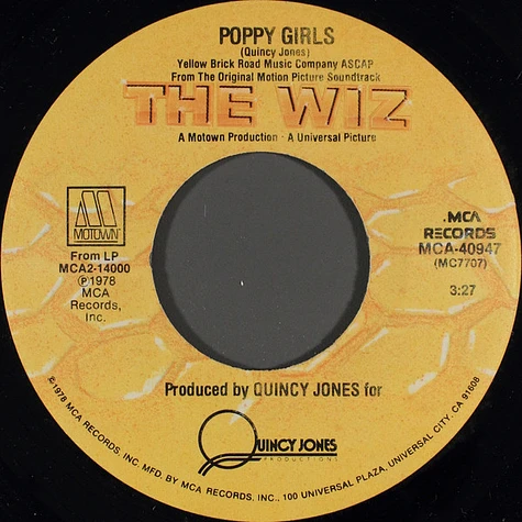 Diana Ross & Michael Jackson / Quincy Jones - Ease On Down The Road / Poppy Girls