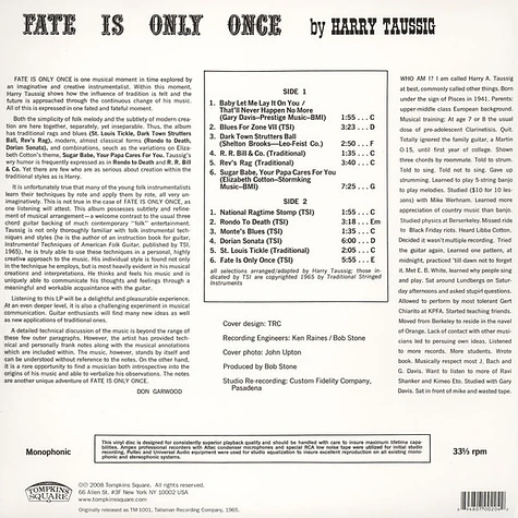 Harry Taussig - Fate Is Only Once