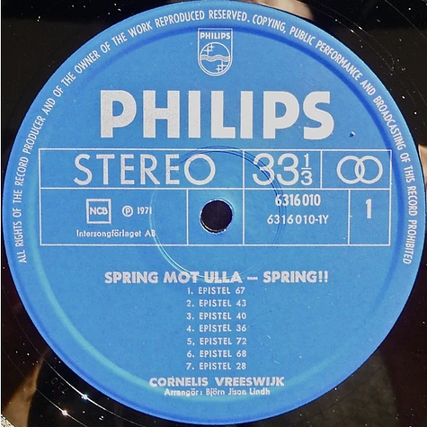 Cornelis Vreeswijk - Spring Mot Ulla - Spring! Cornelis Sjunger Bellman