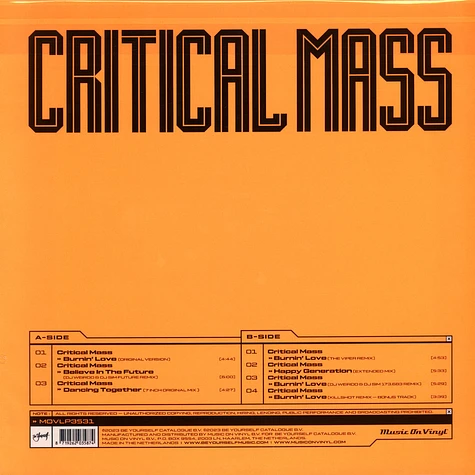 Critical Mass - Hardcore Legends Black Vinyl Edition