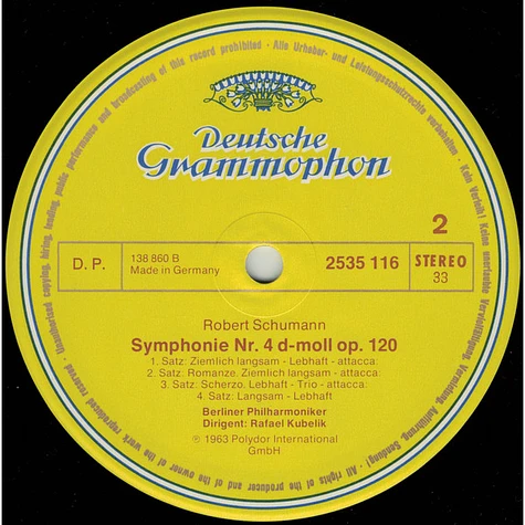 Robert Schumann - Berliner Philharmoniker - Rafael Kubelik - Symphonie Nr. 1 "Frühling" • Symphonie Nr. 4