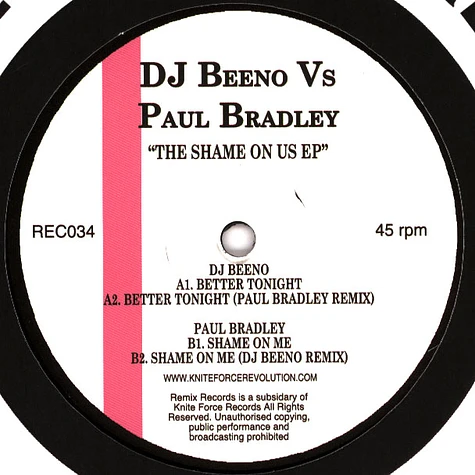 DJ Beeno V's Paul Bradley - Shame On Us EP