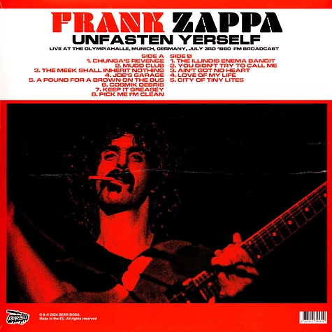 Frank Zappa - Unfasten Yerself: Live At The Olympiahalle Munich 1980 Black Vinyl Edition