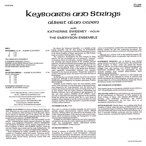 Albert Alan Owen - Keyboards & Strings