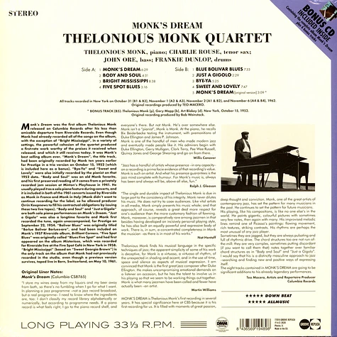 The Thelonious Monk Quartet - Monk's Dream