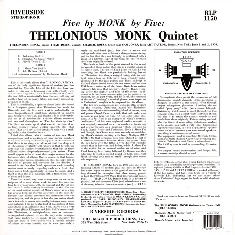 Thelonious Monk - 5 By Monk By 5