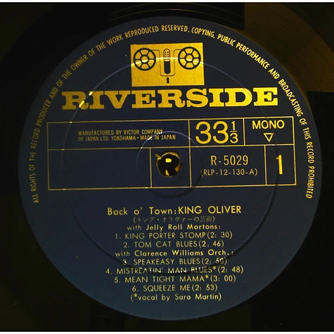 King Oliver - Back O' Town