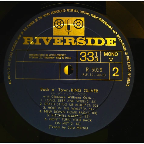 King Oliver - Back O' Town