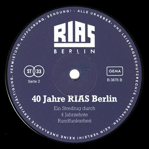 V.A. - 40 Jahre Rias Berlin, Ein Akustischer Streifzug Durch Vier Jahrzehnte Programm Und Zeitgeschehen