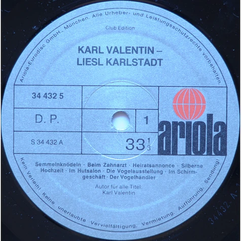 Karl Valentin & Liesl Karlstadt - Karl Valentin · Liesl Karlstadt